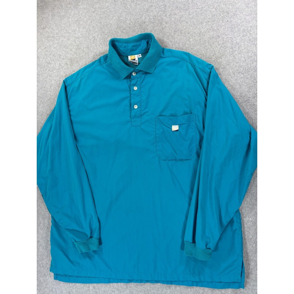 Solumbra Sun Protection Long‎ Sleeve Breathable Polo Shirt (Men's XL) Blue